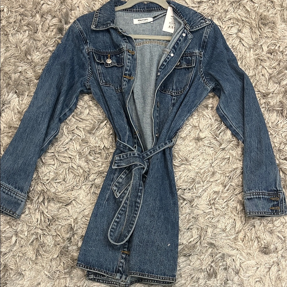 Showpo Blue Denim dress with Belt